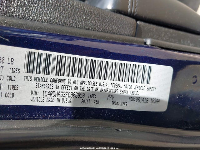 Продажа на аукционе авто 2015 Dodge Durango Sxt, vin: 1C4RDHAG3FC906950, номер лота: 45080861