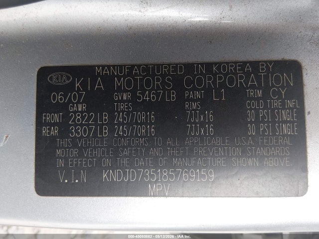Aukcja sprzedaży 2008 Kia Sorento Lx, vin: KNDJD735185769159, numer aukcji: 45080882