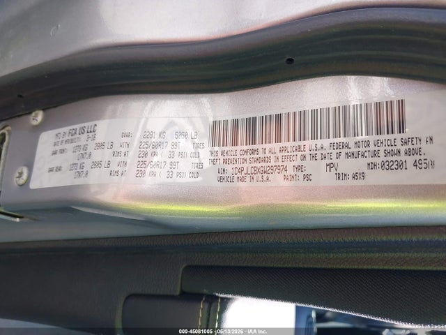 Aukcja sprzedaży 2016 Jeep Cherokee Latitude, vin: 1C4PJLCBXGW297974, numer aukcji: 45081005