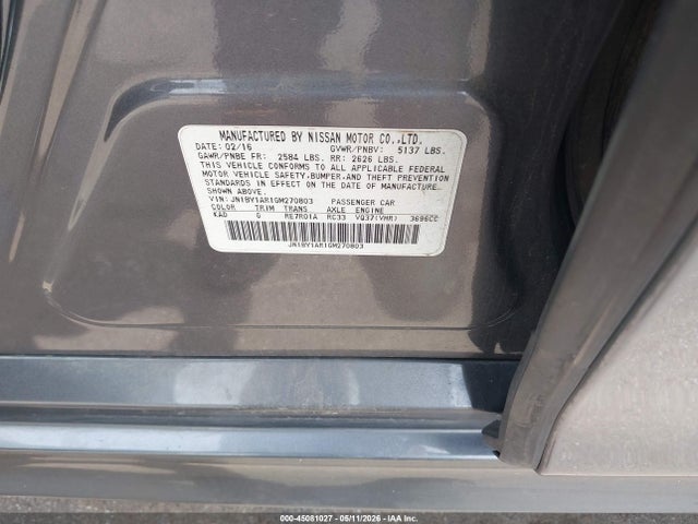 Aukcja sprzedaży 2016 Infiniti Q70 3.7x, vin: JN1BY1AR1GM270803, numer aukcji: 45081027