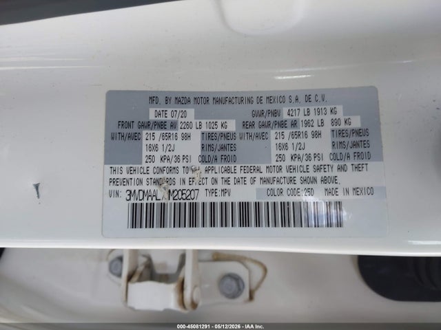 2021 Mazda Cx-30 2.5 S მანქანა იყიდება აუქციონზე, vin: 3MVDMAAL7MM205207, აუქციონის ნომერი: 45081291
