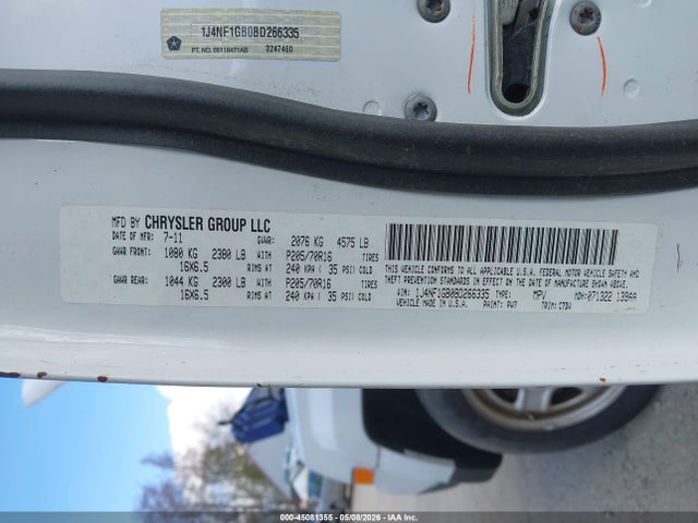 Продаж на аукціоні авто 2011 Jeep Patriot Sport, vin: 1J4NF1GB0BD266335, номер лоту: 45081355