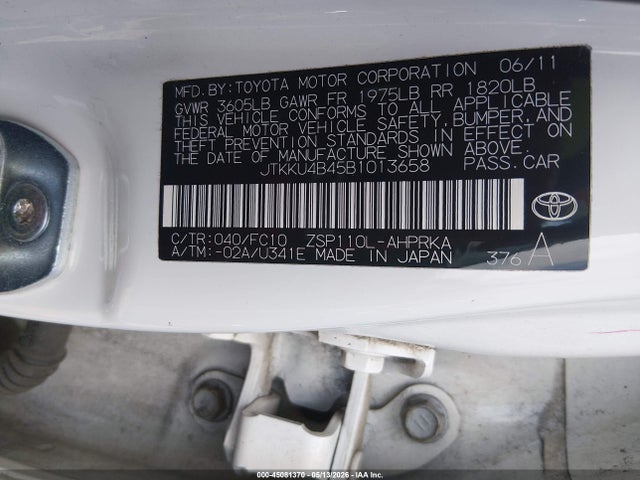 Продаж на аукціоні авто 2011 Scion Xd, vin: JTKKU4B45B1013658, номер лоту: 45081370