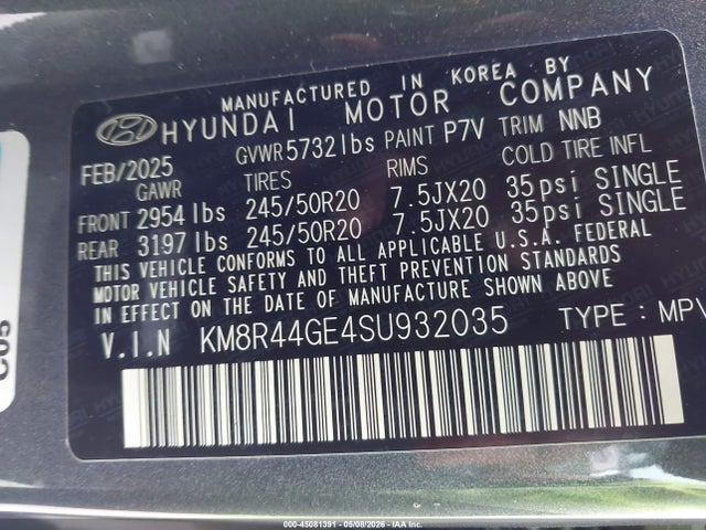 Hyundai Palisade Sel Premium 2025 KM8R44GE4SU932035 Image 9