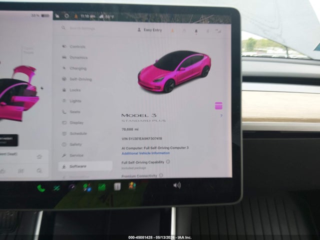 Продажа на аукционе авто 2019 Tesla Model 3 Long Range/mid Range/standard Range/standard Range Plus, vin: 5YJ3E1EA9KF307418, номер лота: 45081428