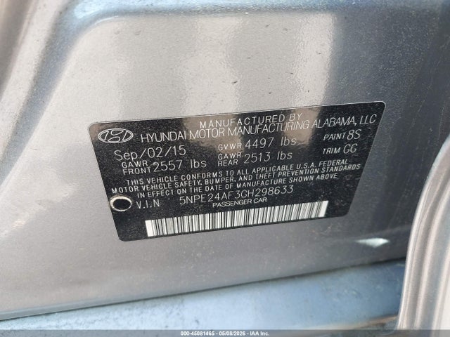 Продаж на аукціоні авто 2016 Hyundai Sonata Se, vin: 5NPE24AF3GH298633, номер лоту: 45081465