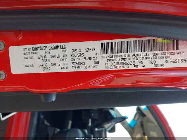 45081470 :رقم المزاد ، 3C6JR6AT8EG259528 vin ، 2014 Ram 1500 Express مزاد بيع