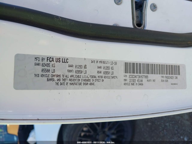 Продаж на аукціоні авто 2019 Dodge Charger Police Awd, vin: 2C3CDXKT3KH577089, номер лоту: 45081533