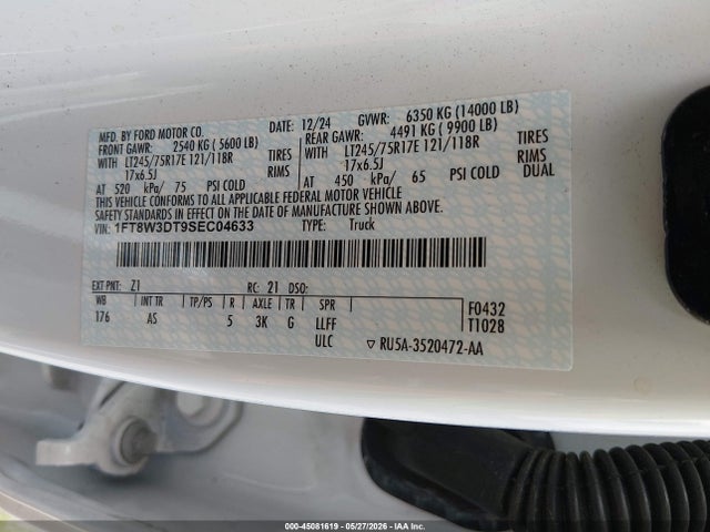 Aukcja sprzedaży 2025 Ford F-350 Xl, vin: 1FT8W3DT9SEC04633, numer aukcji: 45081619