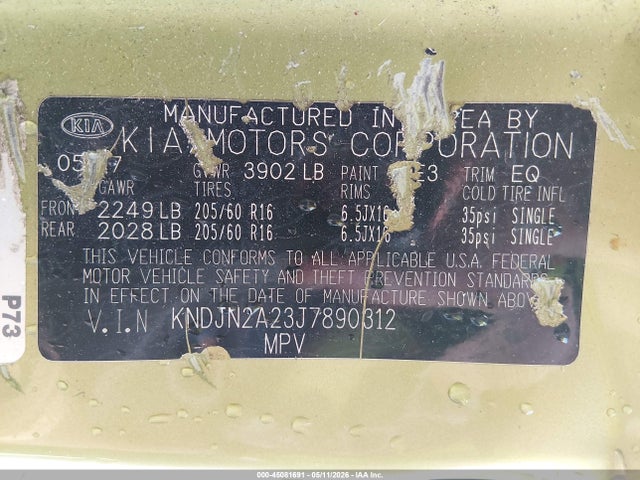 Aukcja sprzedaży 2018 Kia Soul, vin: KNDJN2A23J7890312, numer aukcji: 45081691