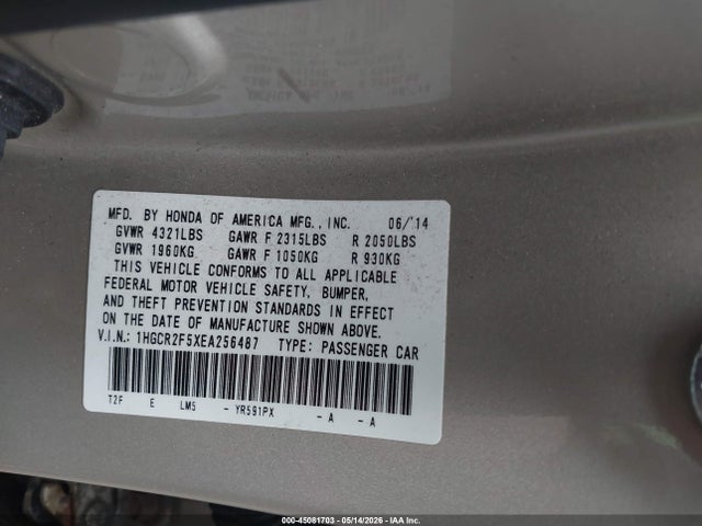 Aukcja sprzedaży 2014 Honda Accord Sport, vin: 1HGCR2F5XEA256487, numer aukcji: 45081703