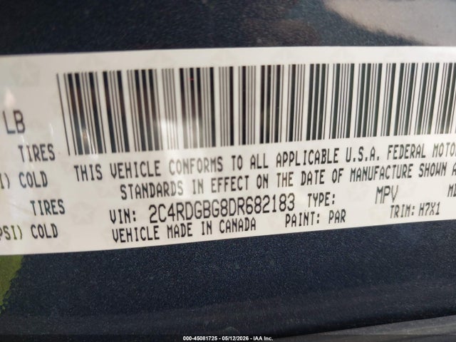 Продаж на аукціоні авто 2013 Dodge Grand Caravan American Value Pkg, vin: 2C4RDGBG8DR682183, номер лоту: 45081725