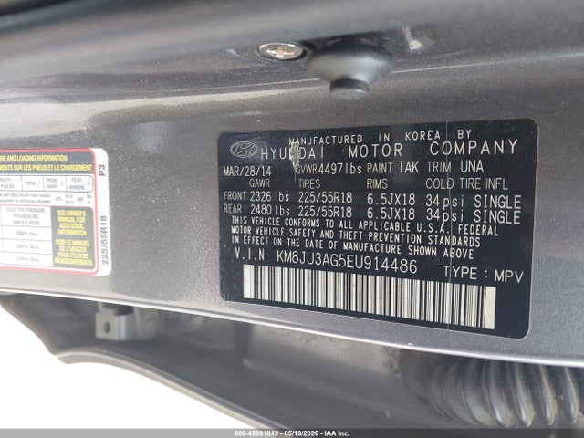 Aukcja sprzedaży 2014 Hyundai Tucson Limited, vin: KM8JU3AG5EU914486, numer aukcji: 45081842