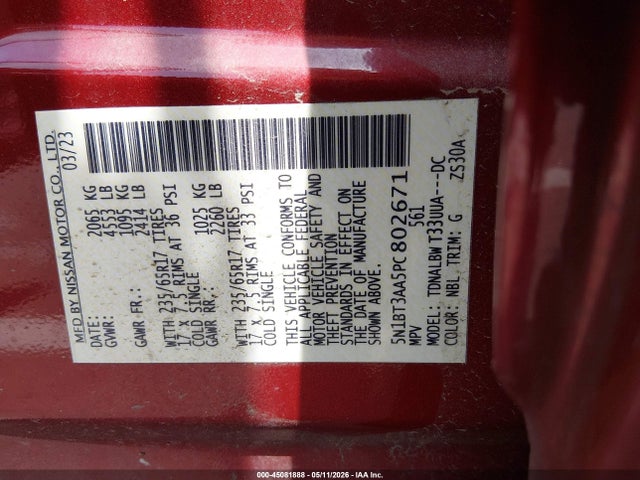 Продажа на аукционе авто 2023 Nissan Rogue S Fwd, vin: 5N1BT3AA5PC802671, номер лота: 45081888