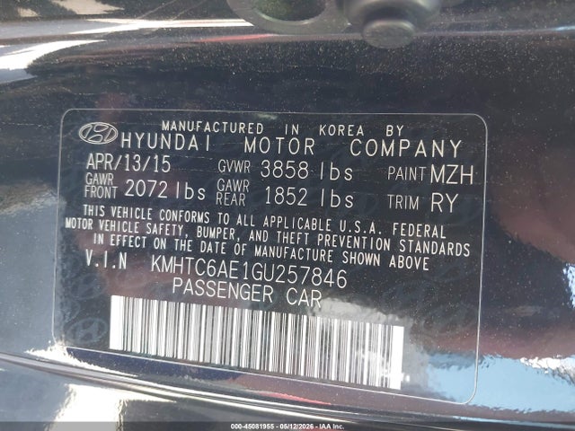 Продаж на аукціоні авто 2016 Hyundai Veloster Turbo R-spec, vin: KMHTC6AE1GU257846, номер лоту: 45081955