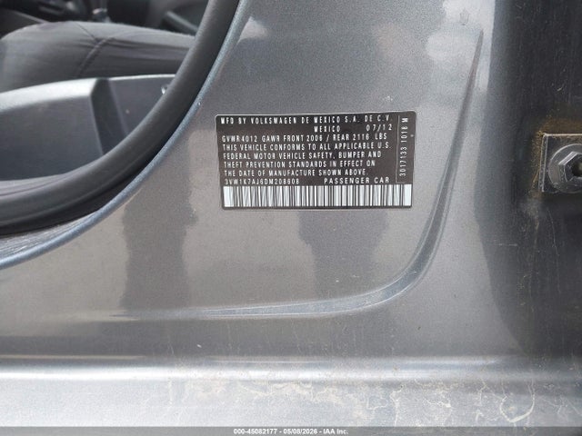 45082177 :رقم المزاد ، 3VW1K7AJ6DM208608 vin ، 2013 Volkswagen Jetta 2.0l S مزاد بيع