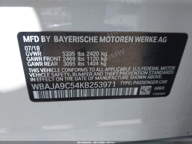 WBAJA9C54KB253971 BMW 530e Iperformance