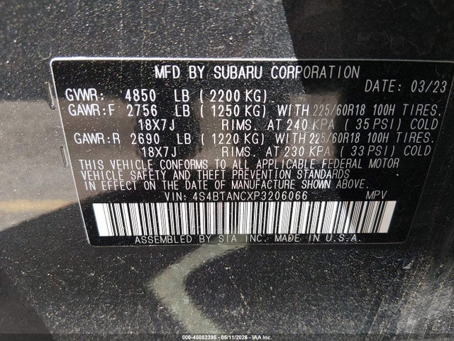 Subaru Outback Limited 2023 4S4BTANCXP3206066 Image 9