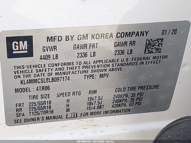 Продажа на аукционе авто 2020 Buick Encore Gx Awd Preferred, vin: KL4MMCSL8LB097174, номер лота: 45082451