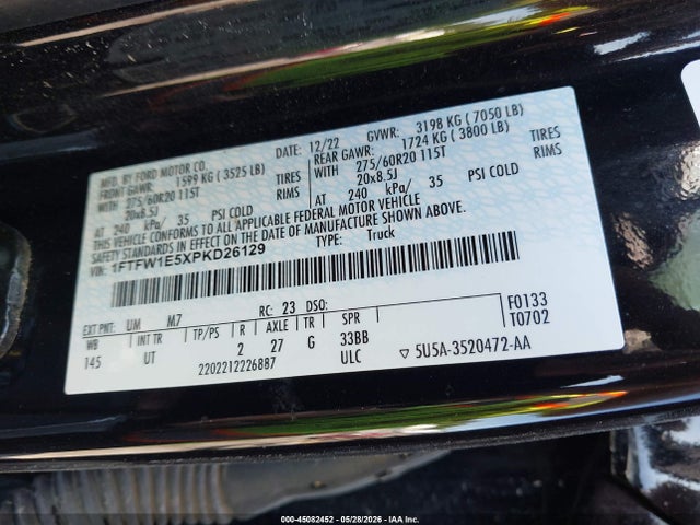 Ford F-150 Xlt 2023 1FTFW1E5XPKD26129 Image 9