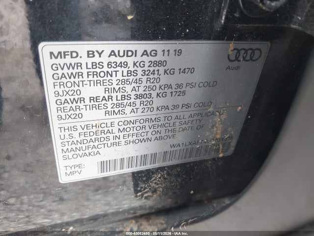 Aukcja sprzedaży 2020 Audi Q7 Premium Plus 55 Tfsi Quattro Tiptronic, vin: WA1LXAF74LD001548, numer aukcji: 45082480