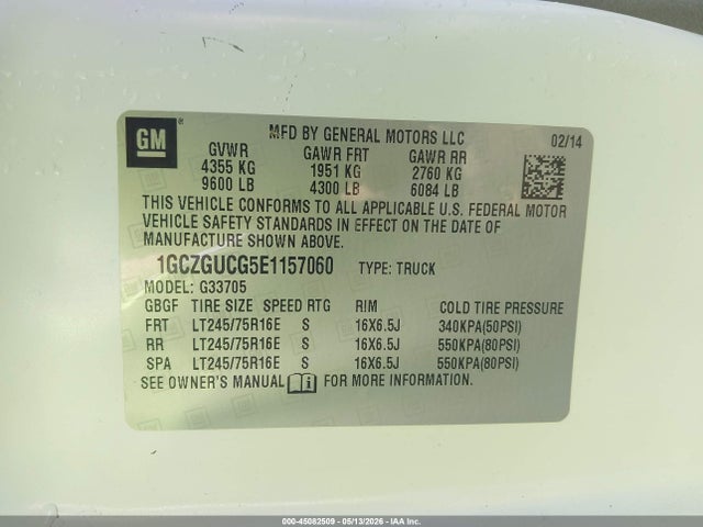 Chevrolet Express 3500 Work Van 2014 1GCZGUCG5E1157060 Image 9
