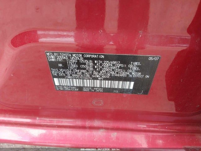 Aukcja sprzedaży 2007 Toyota Rav4 Limited, vin: JTMBD31V575106076, numer aukcji: 45082553