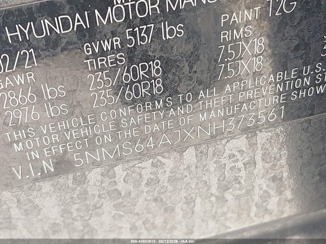 Hyundai Santa Fe Sel 2022 5NMS64AJXNH373561 Image 9