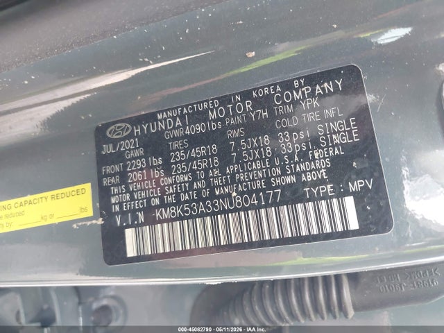 Продажа на аукционе авто 2022 Hyundai Kona Limited, vin: KM8K53A33NU804177, номер лота: 45082790