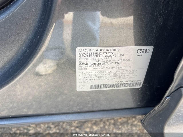 45083038 :رقم المزاد ، WA1DGAFP8FA060015 vin ، 2015 Audi Q5 3.0t Premium Plus مزاد بيع