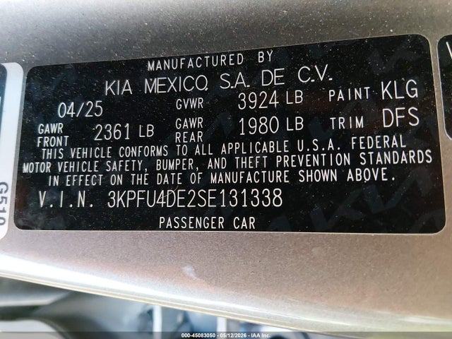KIA K4 Ex 2025 3KPFU4DE2SE131338 Image 9