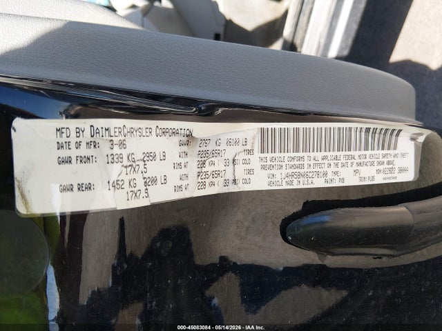 Aukcja sprzedaży 2006 Jeep Grand Cherokee Limited, vin: 1J4HR58N06C278100, numer aukcji: 45083084
