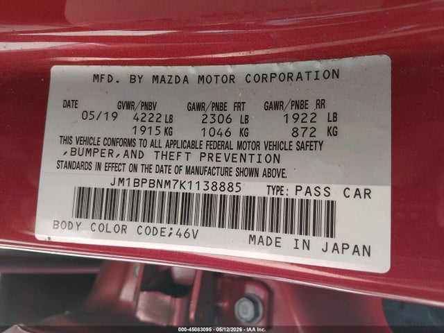 JM1BPBNM7K1138885 Mazda Mazda3 Premium Package