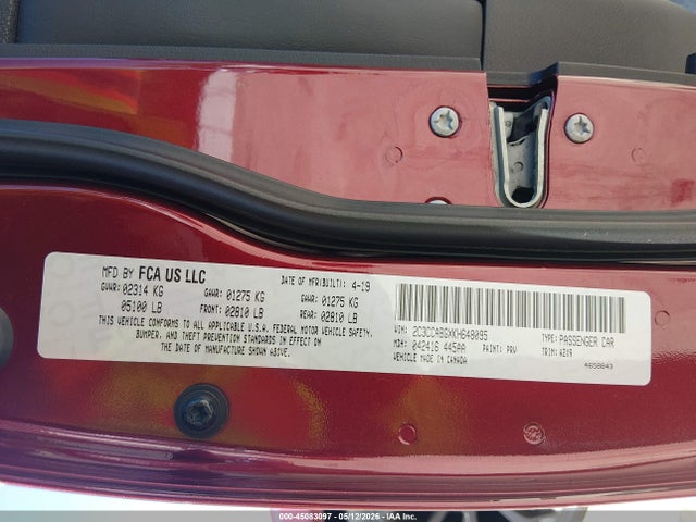 45083097 :رقم المزاد ، 2C3CCABGXKH648095 vin ، 2019 Chrysler 300 300s مزاد بيع