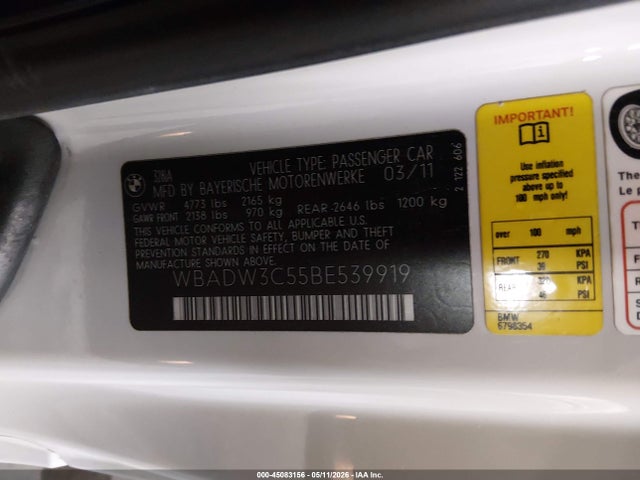 Продажа на аукционе авто 2011 Bmw 328i, vin: WBADW3C55BE539919, номер лота: 45083156