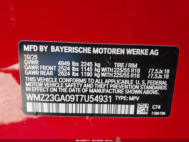 Продажа на аукционе авто 2026 Mini Countryman Cooper S, vin: WMZ23GA09T7U54931, номер лота: 45083171