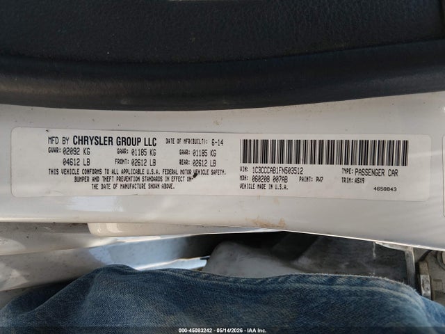 Продажа на аукционе авто 2015 Chrysler 200 Limited, vin: 1C3CCCAB1FN503512, номер лота: 45083242