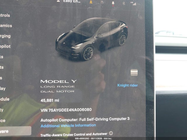 Продажа на аукционе авто 2022 Tesla Model Y Long Range Dual Motor All-wheel Drive, vin: 7SAYGDEE4NA006080, номер лота: 45083262
