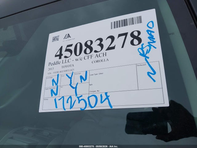 Продажа на аукционе авто 2013 Toyota Corolla S, vin: 5YFBU4EE5DP211425, номер лота: 45083278