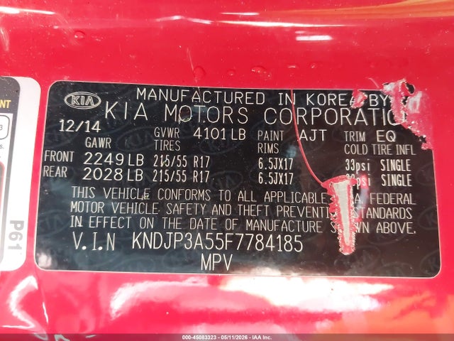 Продажа на аукционе авто 2015 Kia Soul +, vin: KNDJP3A55F7784185, номер лота: 45083323