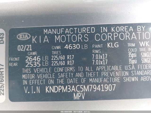 KIA Sportage Lx 2021 KNDPM3AC5M7941907 Image 9