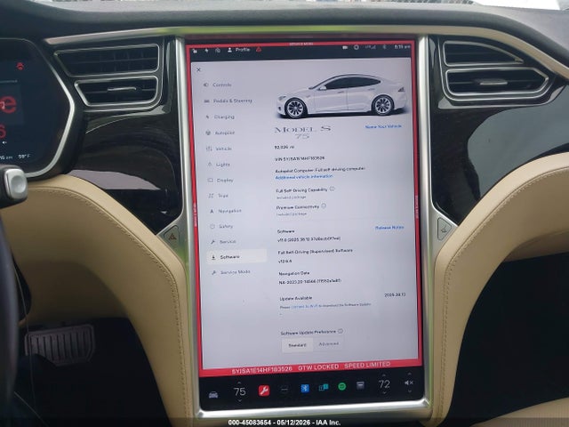 Продаж на аукціоні авто 2017 Tesla Model S 60/75, vin: 5YJSA1E14HF183526, номер лоту: 45083654