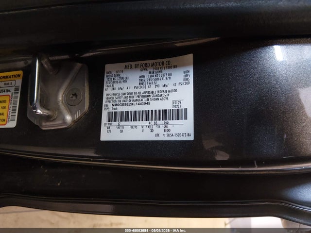 2020 Ford Transit Connect Xl Passenger მანქანა იყიდება აუქციონზე, vin: NM0GE9E2XL1443945, აუქციონის ნომერი: 45083691