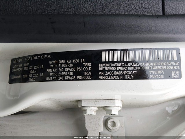 Aukcja sprzedaży 2017 Jeep Renegade Sport 4x4, vin: ZACCJBAB5HPG09371, numer aukcji: 45083896