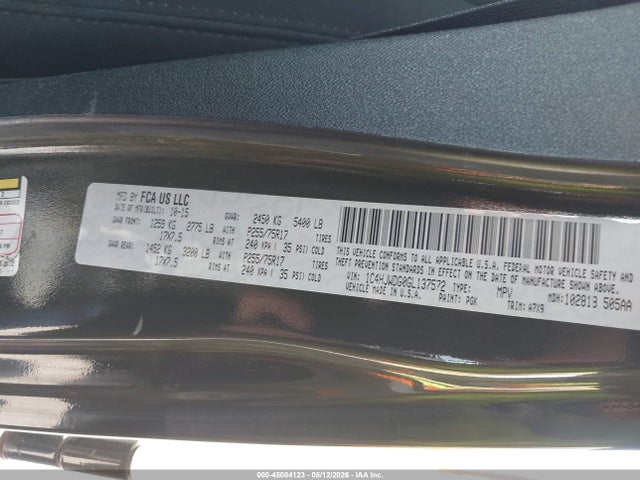 45084123 :رقم المزاد ، 1C4HJWDG0GL137572 vin ، 2016 Jeep Wrangler Unlimited Sport مزاد بيع