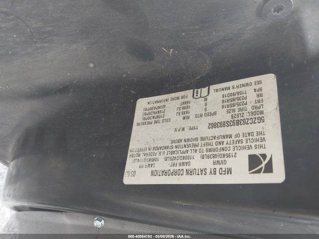 45084192 :رقم المزاد ، 5GZCZ63B93S893862 vin ، 2003 Saturn Vue V6 مزاد بيع