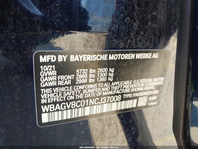 WBAGV8C01NCJ37008 BMW M850i Gtan Coupe Xdrive