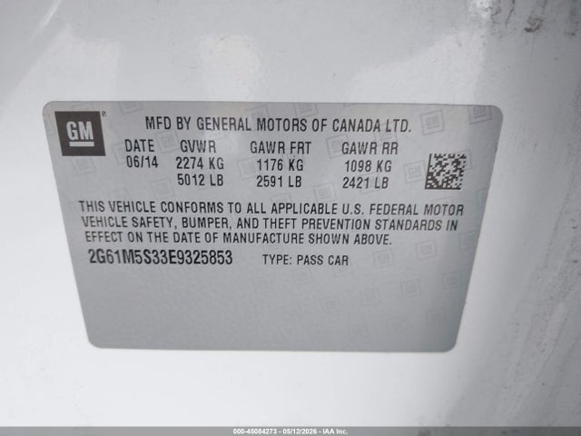 Продаж на аукціоні авто 2014 Cadillac Xts Luxury, vin: 2G61M5S33E9325853, номер лоту: 45084273