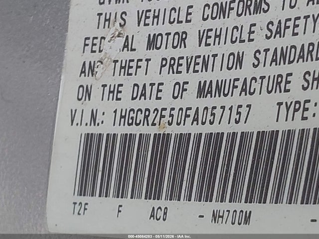 Продаж на аукціоні авто 2015 Honda Accord Sport, vin: 1HGCR2F50FA057157, номер лоту: 45084283