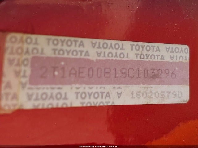 45084297 :رقم المزاد ، 2T1AE00B1SC103296 vin ، 1995 Toyota Corolla Le مزاد بيع